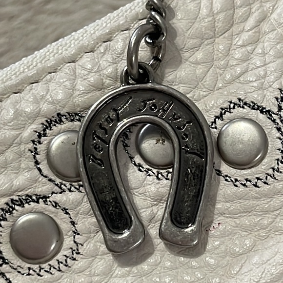 BETSEY JOHNSON OFF WHITE SILVER STUDDED PURSE - Picture 8 of 12